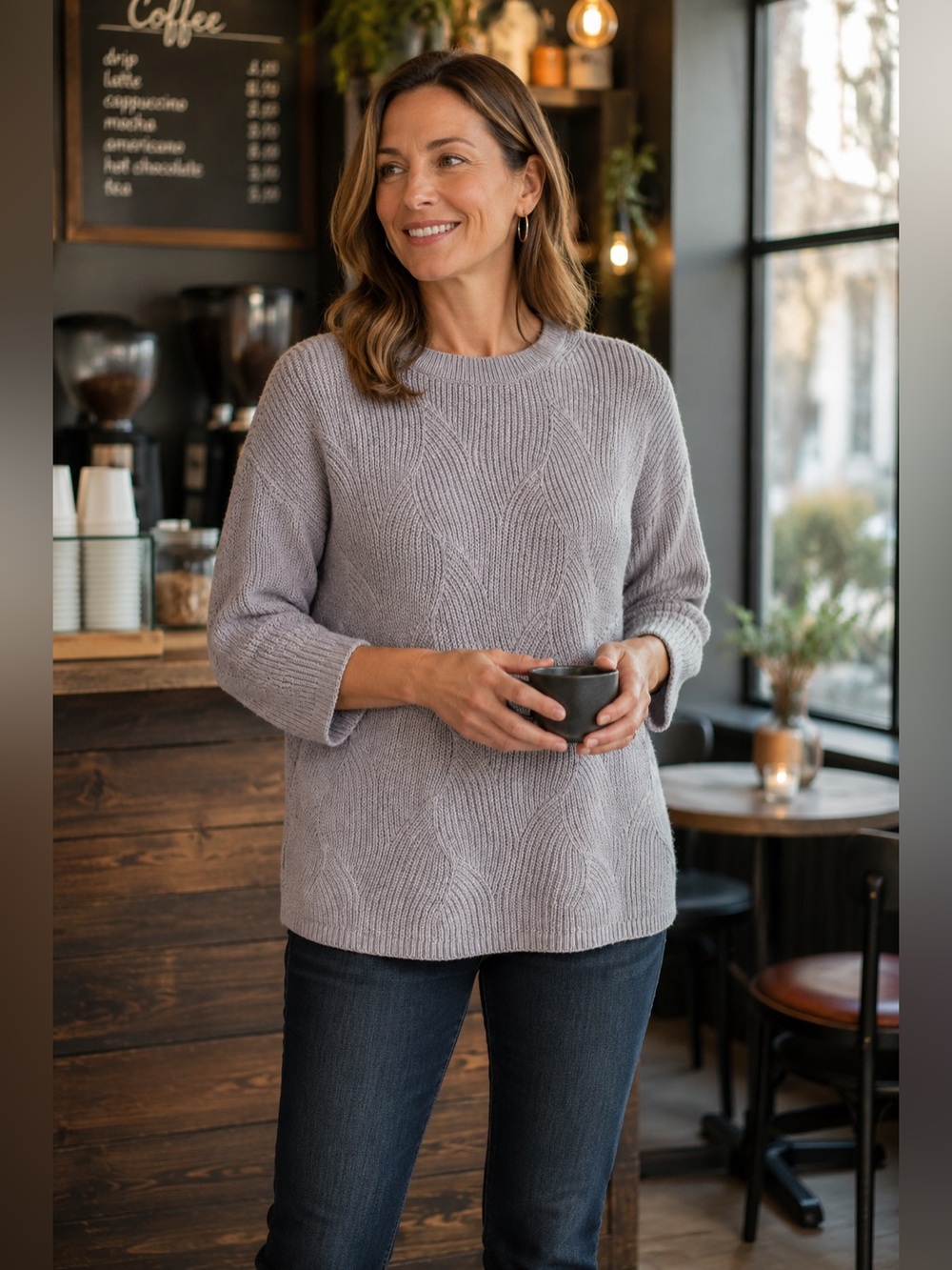 J.Jill Textured Knit 3/4” Sleeve Sweater - Medium